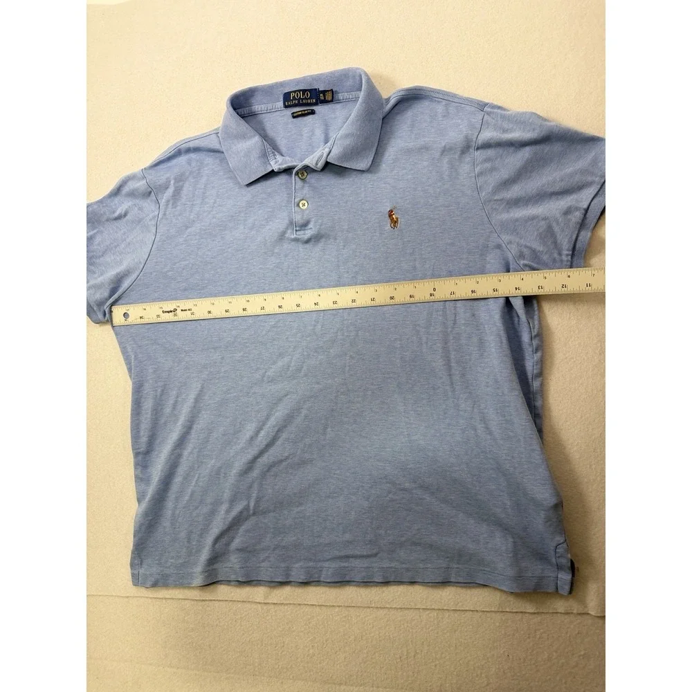 Polo Ralph Lauren Polo Shirt Men's XL Blue Short Sleeve Slim Fit Casual Preppy